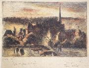 Camille Pissarro Church and farm at Eragny-sur-Epte china oil painting artist